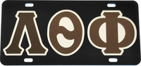 Lambda Theta Phi Outline Mirror Colored License Plate [Black/Brown/Tan]