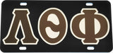 Lambda Theta Phi Outline Mirror Colored License Plate [Black/Brown/Tan]
