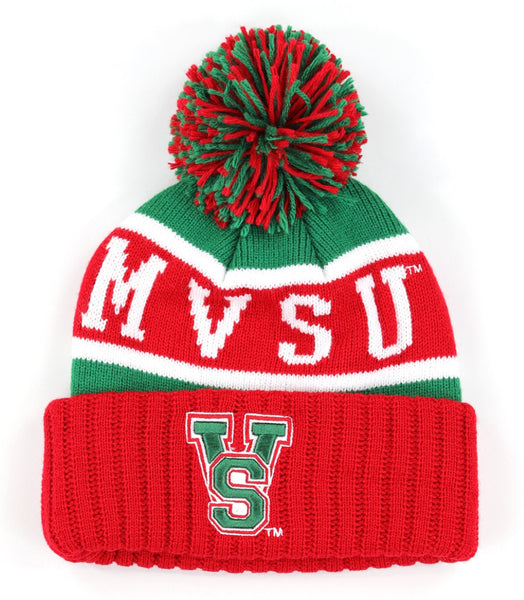 Big Boy Mississippi Valley State Delta Devils S256 Adult Beanie With Ball [Green]