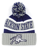 Big Boy Jackson State Tigers S256 Adult Beanie With Ball [Navy Blue]