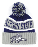 Big Boy Jackson State Tigers S256 Adult Beanie With Ball [Navy Blue]