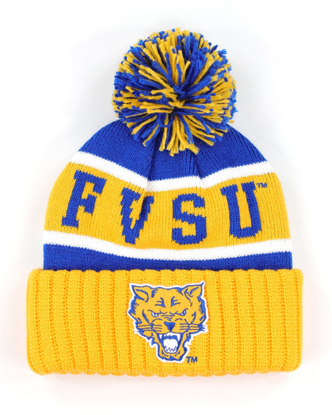 Big Boy Fort Valley State Wildcats S256 Adult Beanie With Ball [Royal Blue]
