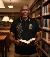 Big Boy Alpha Phi Alpha Divine 9 S6 Polo Shirt [Black]