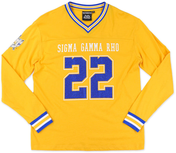 Big Boy Sigma Gamma Rho Divine 9 S1 Long Sleeve Jersey [Long Sleeve - Gold]