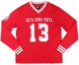 Big Boy Delta Sigma Theta Divine 9 S1 Long Sleeve Jersey [Long Sleeve - Red]