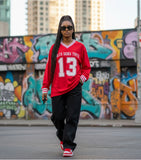 Big Boy Delta Sigma Theta Divine 9 S1 Long Sleeve Jersey [Long Sleeve - Red]