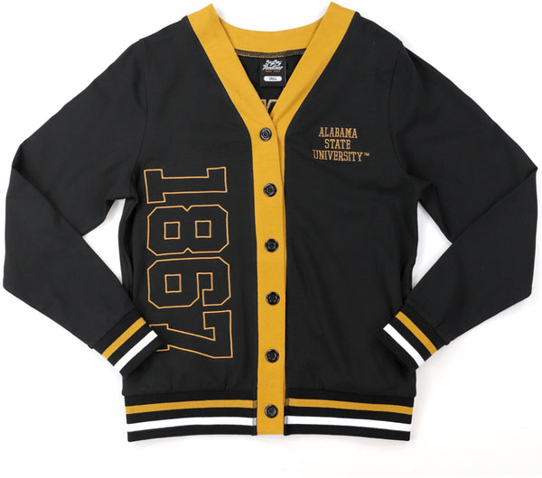 Big Boy Alabama State Hornets S12 Womens Cardigan [Black]