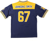 Big Boy Johnson C. Smith Golden Bulls S16 Adult Football Jersey [Navy Blue]