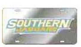 Southern Jaguars Acrylic License Plate Tag With Reflective Text Logo Decal [Silver]