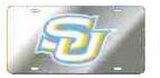 Southern Jaguars Acrylic License Plate Tag With Reflective Logo Decal [Silver]
