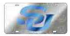 Southern Jaguars Logo Symbol Back Laser Cut Inlaid Mirror License Plate Tag [Silver]