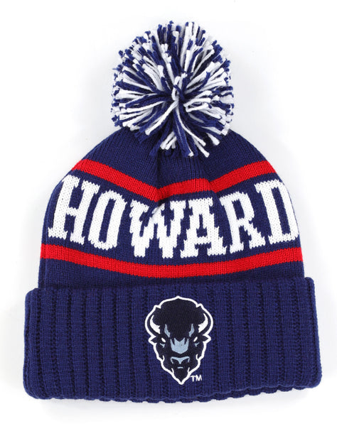 Big Boy Howard Bison S256 Adult Beanie With Ball [Navy Blue]