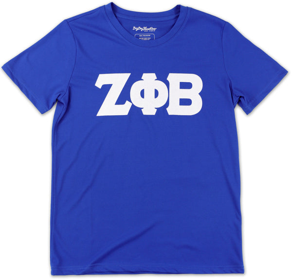 Big Boy Zeta Phi Beta Divine 9 S17 Glitter Dry Fit Tee [Royal Blue]