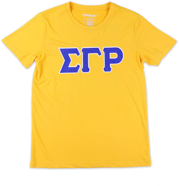 Big Boy Sigma Gamma Rho Divine 9 S17 Glitter Dry Fit Tee [Gold]