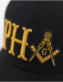 Big Boy Prince Hall Emblem Divine S154 Ball Cap [Black]