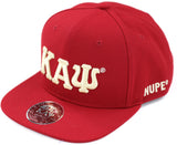 Big Boy Kappa Alpha Psi Divine 9 S144 Letter Snapback Cap [Crimson Red]