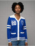 Big Boy Zeta Phi Beta Divine 9 S8 Wool Sweater Cardigan [Royal Blue]