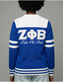 Big Boy Zeta Phi Beta Divine 9 S8 Wool Sweater Cardigan [Royal Blue]
