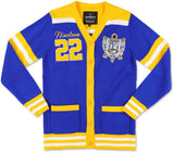 Big Boy Sigma Gamma Rho Divine 9 S8 Wool Sweater Cardigan [Royal Blue]