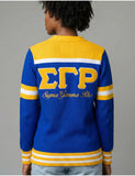 Big Boy Sigma Gamma Rho Divine 9 S8 Wool Sweater Cardigan [Royal Blue]