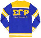 Big Boy Sigma Gamma Rho Divine 9 S8 Wool Sweater Cardigan [Royal Blue]