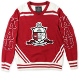 Big Boy Kappa Alpha Psi Divine 9 S5 Wool V-Neck Sweater [Crimson Red]