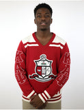 Big Boy Kappa Alpha Psi Divine 9 S5 Wool V-Neck Sweater [Crimson Red]
