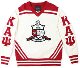 Big Boy Kappa Alpha Psi Divine 9 S5 Wool V-Neck Sweater [Ivory White]