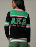 Big Boy Alpha Kappa Alpha Divine 9 S8 Wool Sweater Cardigan [Black]