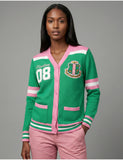 Big Boy Alpha Kappa Alpha Divine 9 S8 Wool Sweater Cardigan [Green]