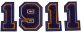Omega Psi Phi Year 1911 Chenille Numbers Sew-On Patch Set [Purple]