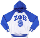 Big Boy Zeta Phi Beta Divine 9 S7 Two-Tone Adult Pullover Hoodie [White]