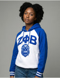 Big Boy Zeta Phi Beta Divine 9 S7 Two-Tone Adult Pullover Hoodie [White]