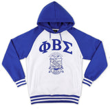 Big Boy Phi Beta Sigma Divine 9 S7 Two-Tone Adult Pullover Hoodie [White]