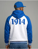 Big Boy Phi Beta Sigma Divine 9 S7 Two-Tone Adult Pullover Hoodie [White]