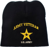 U.S. Army Veteran MB2 New Star Short Beanie Cap [Black]