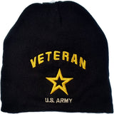U.S. Army Veteran New Star Short Beanie Cap [Black]
