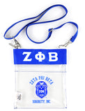 Big Boy Zeta Phi Beta Divine 9 S142 Clear Cross Bag [Royal Blue]