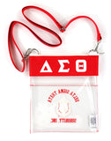Big Boy Delta Sigma Theta Divine 9 S142 Clear Cross Bag [Red]