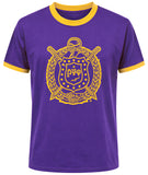 Buffalo Dallas Omega Psi Phi Flocked Ringer T-Shirt [Purple]