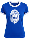 Buffalo Dallas Zeta Phi Beta Flocked Ringer Tee [Blue]