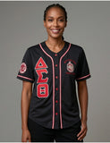 Big Boy Delta Sigma Theta Divine 9 S1 Baseball Jersey [Black]