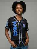 Big Boy Zeta Phi Beta Divine 9 S1 Baseball Jersey [Black]
