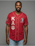 Big Boy Kappa Alpha Psi Divine 9 S1 Baseball Jersey [Crimson Red]