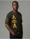 Big Boy Alpha Phi Alpha Divine 9 S1 Baseball Jersey [Black]