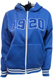 Buffalo Dallas Zeta Phi Beta Chenille Zip Hoodie [Blue]