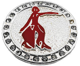 Delta Sigma Theta Fortitude Snap Button With Crystal Stones [Red]