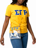 Big Boy Sigma Gamma Rho Divine 9 S142 Clear Cross Bag [Gold]