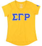 Big Boy Sigma Gamma Rho Divine 9 S3 V-Neck Tee [Gold]