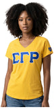 Big Boy Sigma Gamma Rho Divine 9 S3 V-Neck Tee [Gold]